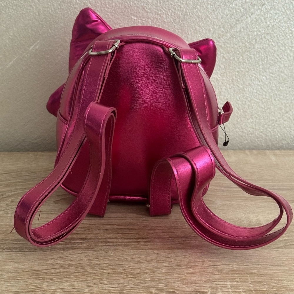 Bath & Body Works Metallic Hot Pink Mini Puffy Bow Backpack - Picture 3 of 12